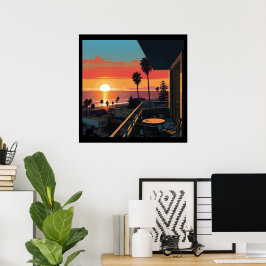 PÓSTER PUSTA DE SOL EN SANTA MÓNICA #1