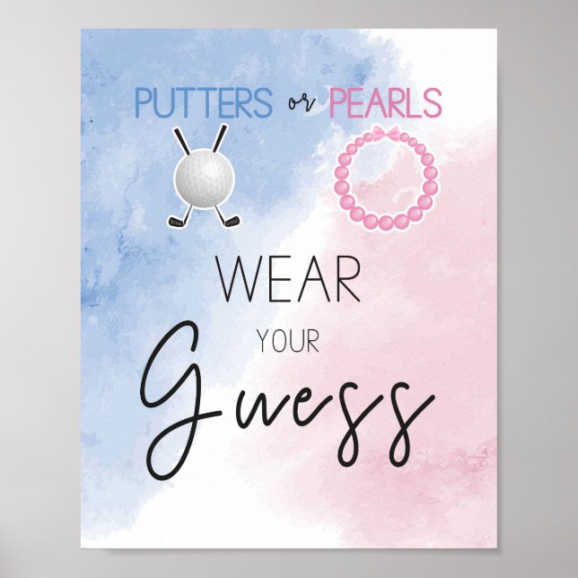 Póster Putters o Pearls llevan el cartel de adivinanzas (Frente)