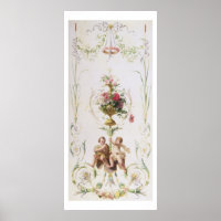 Putti en medio de mareas de flores y hojas