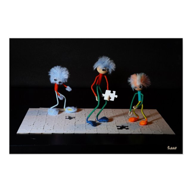 Póster Puzzel humor met de Fubby's. (Anverso)