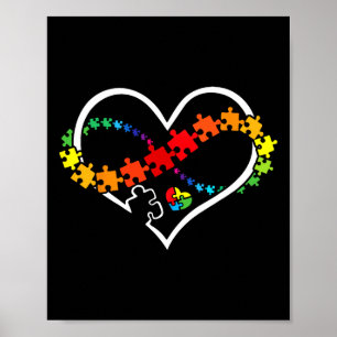 Póster Puzzle Heart Autism Awareness Teacher Fami