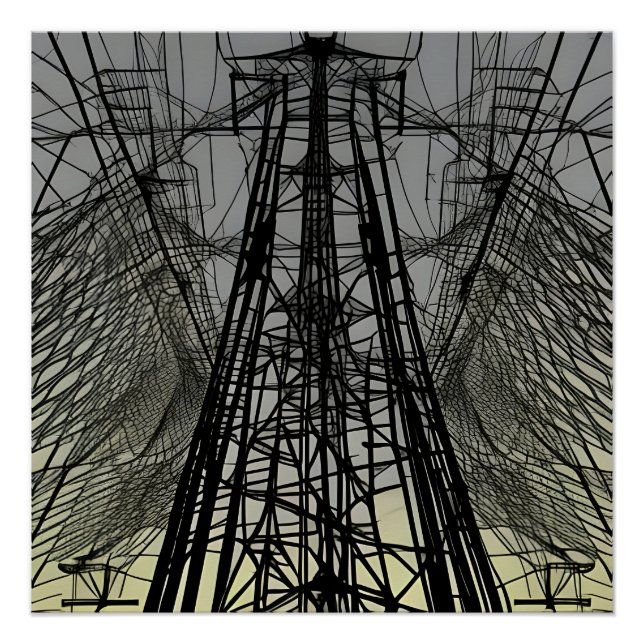 Póster Pylon del ángulo de los cables (Anverso)