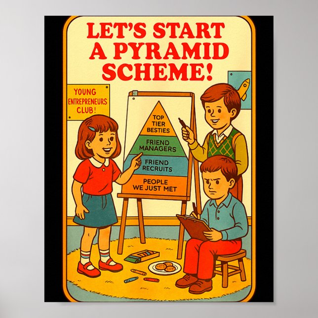 Póster Pyramid Scheme Funny Blackcraft Cult Dark Humor Sa (Frente)