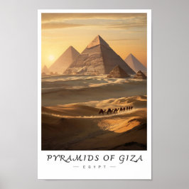 Póster Pyramids of Giza Egypt Wall Art, Ancient Landmark
