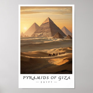 Póster Pyramids of Giza Egypt Wall Art, Ancient Landmark