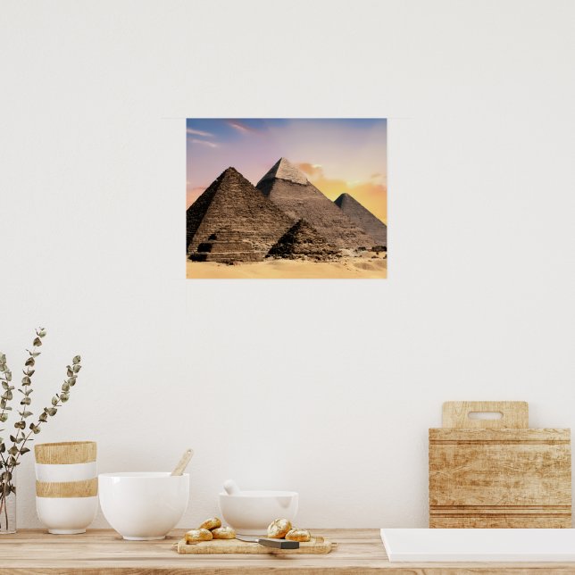 Póster Pyramids Sphinx Ancient Egypt Khufu Pyramid (Cocina)