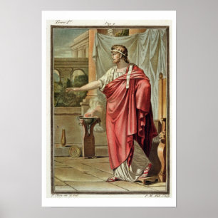 Póster Pyrrhus, traje para "Andromache" por Jean Racine,