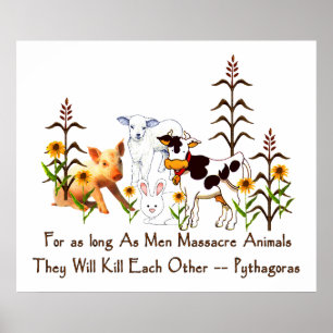 Póster Pythagoras Cita vegetariana