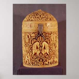 Póster Pyx con un alivio que representa los placeres