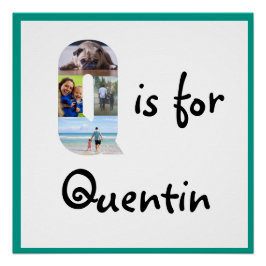 Póster Q es para Nombre