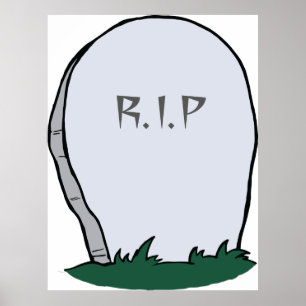 Póster QEPD Gravestone