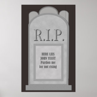 Póster QEPD Halloween Here Lies J. Yeast Tombstone Poster