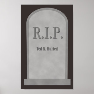 Póster QEPD Poster enterrado en la tumba de Halloween Ted