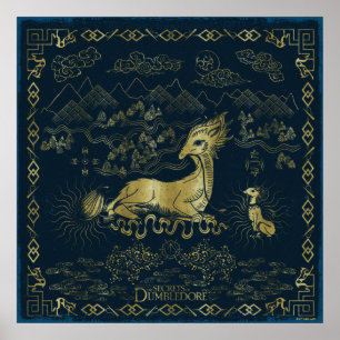 Póster Qilin En Rest Golden Tapestry