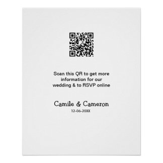 Póster QR BODA WEBSITE añadir fecha de fotoname blanco ne