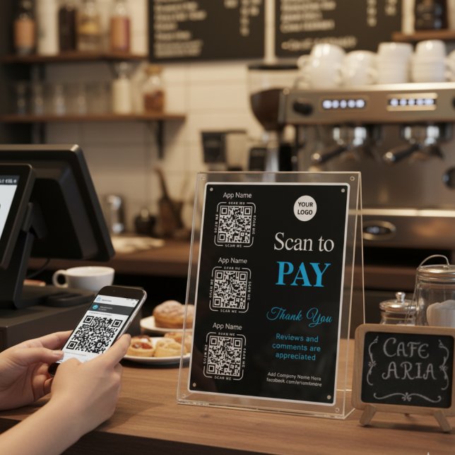 Póster QR Code Payment - Scan to Pay Business Logo (Subido por el creador)