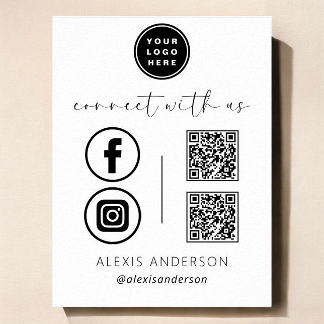 Póster QR Connect With Us Business Logo Social Media (Subido por el creador)