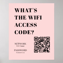 QR de WiFi Rosa Personalizado | Contraseña Persona