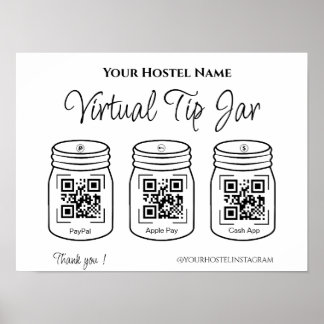 Póster QR Tips digitales Jars Paypal Apple Pay Cash App