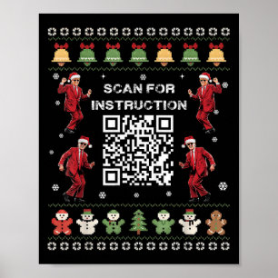 Póster Qr Trump El Presidente Del Código De Baile Escanea
