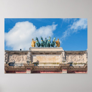 Póster Quadriga en el Arco del Triunfo del Carrousel - Pa