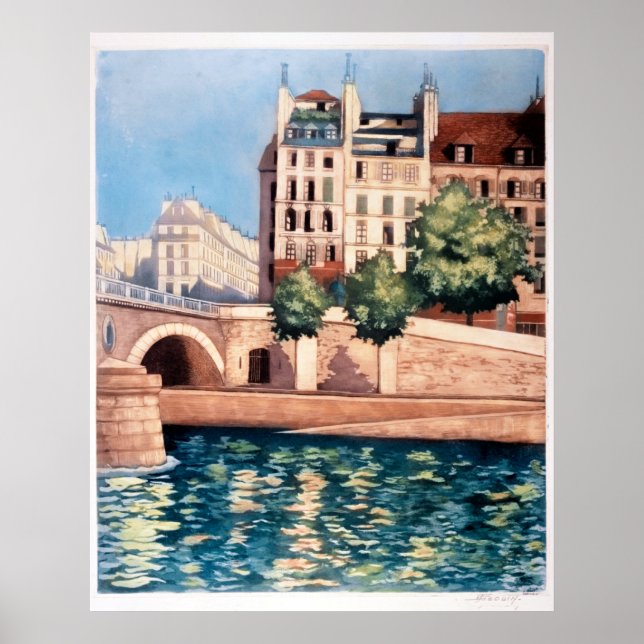 Póster "Quai Saint-Michel", París, (Frente)