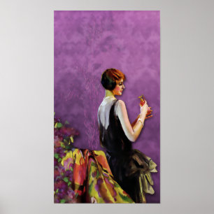 Póster QUALIDA, FASHION en ORO y LILAC