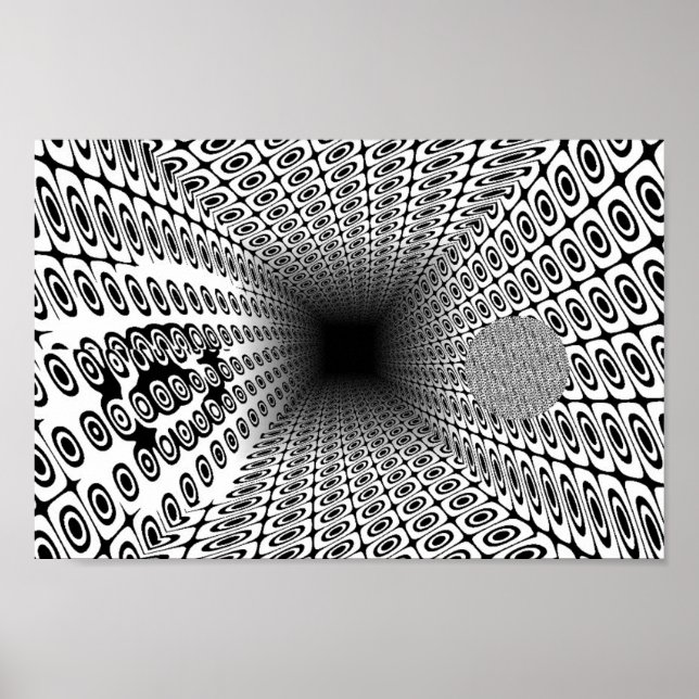 Póster Quantum Ramanujan Tunnel Geometric OP Art Pattern  (Frente)