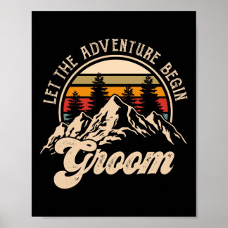 Póster Que Adventure Begin Groom Parejas Coincidan Boda