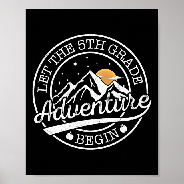 Póster Que comience la aventura de 5º grado Retro primer  (Frente)