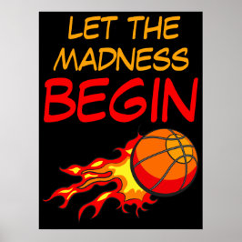 Póster Que comience la locura, Balón de baloncesto en lla