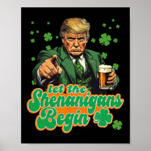 Póster Que comiencen las travesuras Divertido Trump Día d