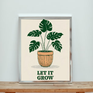 Póster Que crezca - Minimalista Poster de la planta de Mo