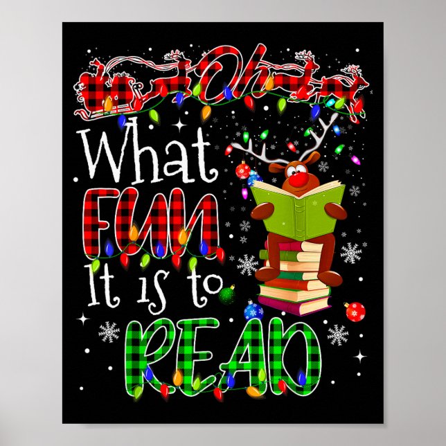 Póster Qué divertido es leer bibliotecario maestro C (Frente)