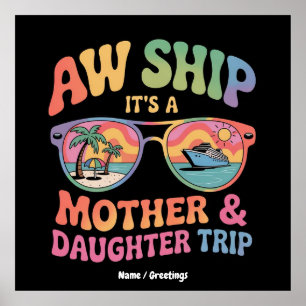 Póster Qué divertido viaje de crucero para mamá y sus hij