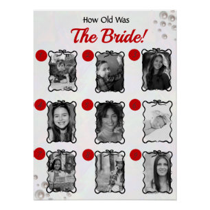 Póster ¿Qué edad tenía la novia? Juego de adivinación de 