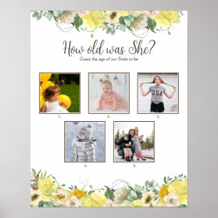 Póster ¿Qué Edad Tenía? Poster de juegos de ducha con fot
