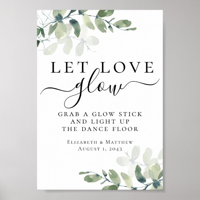 Póster Que el amor glow Eucalyptus Boda Rótulo (Frente)