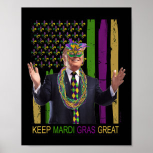 Póster Que el Mardi Gras sea genial y divertido, Trump Ma