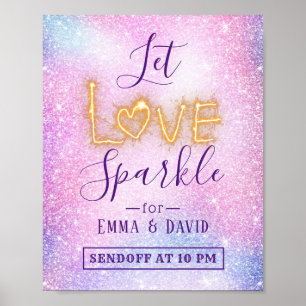 Póster Que el Purpurina Sparkle Pastel despida al Boda