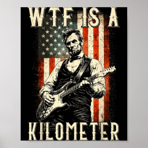 Póster ¿Qué es un kilómetro divertido patriótico 4 de jul