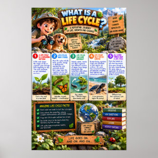 Póster ¿Qué es una infografía del ciclo de vida?