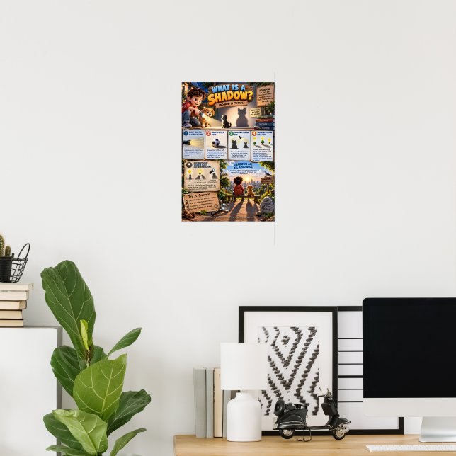 Póster ¿Qué es una sombra y cómo se forma? (Oficina en casa)