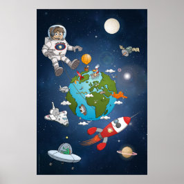 Póster Qué está pasando alrededor del planeta Tierra