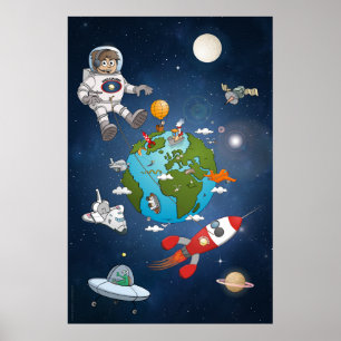 Póster Qué está pasando alrededor del planeta Tierra