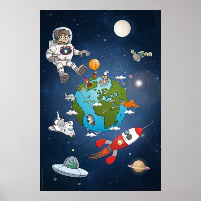 Póster Qué está pasando alrededor del planeta Tierra (Frente)