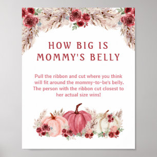 Póster Qué grande es el juego de Baby Shower de la calaba
