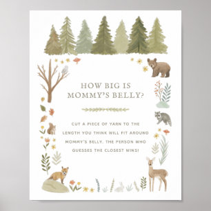 Póster Qué grande es el juego de Baby Shower Woodland, Be