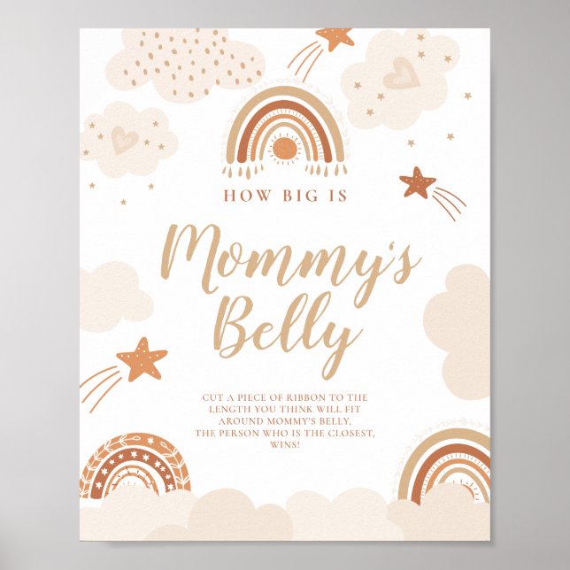 Póster Qué grande es el Rótulo arcoiris Belly de mamá (Frente)