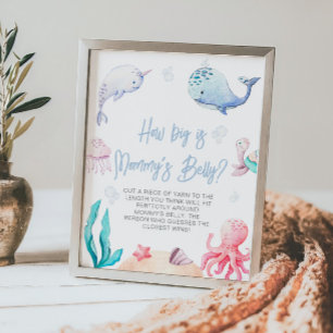 Póster Qué grande es la Baby Shower de la Belly de mamá b